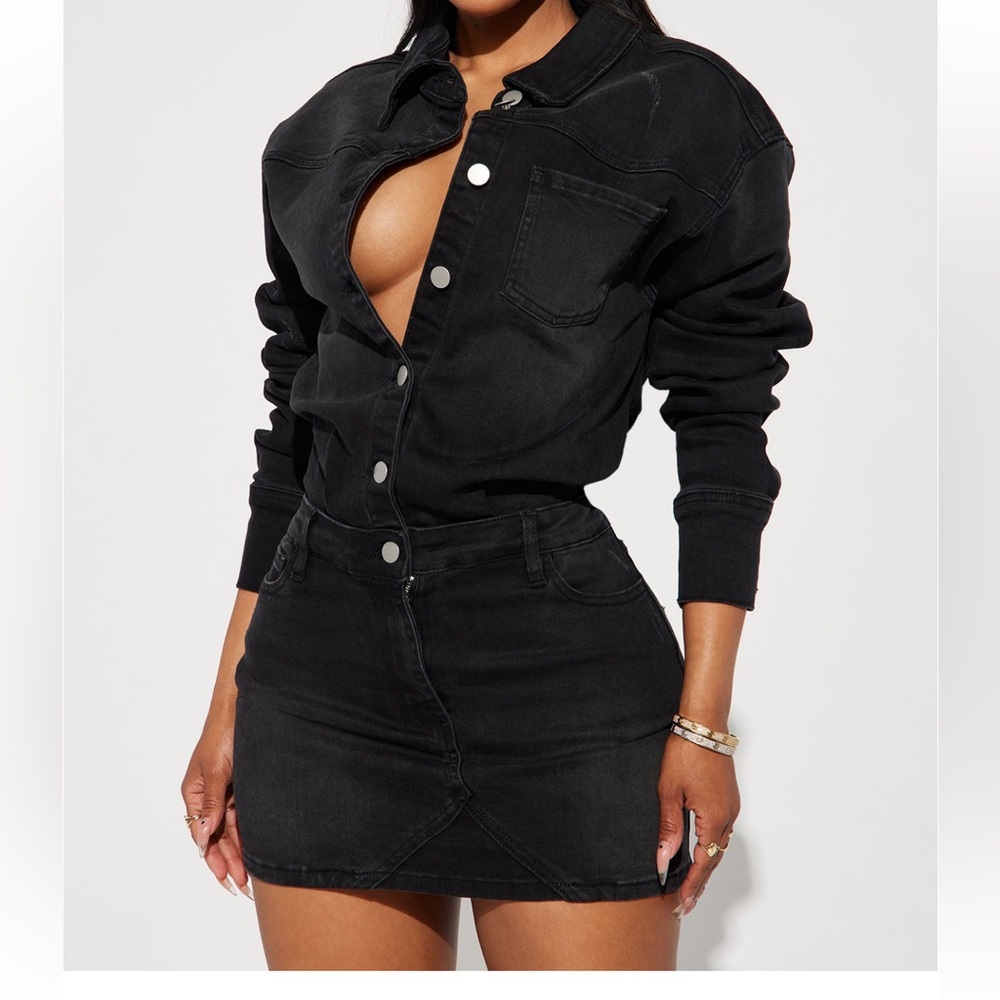 Denim mini dress